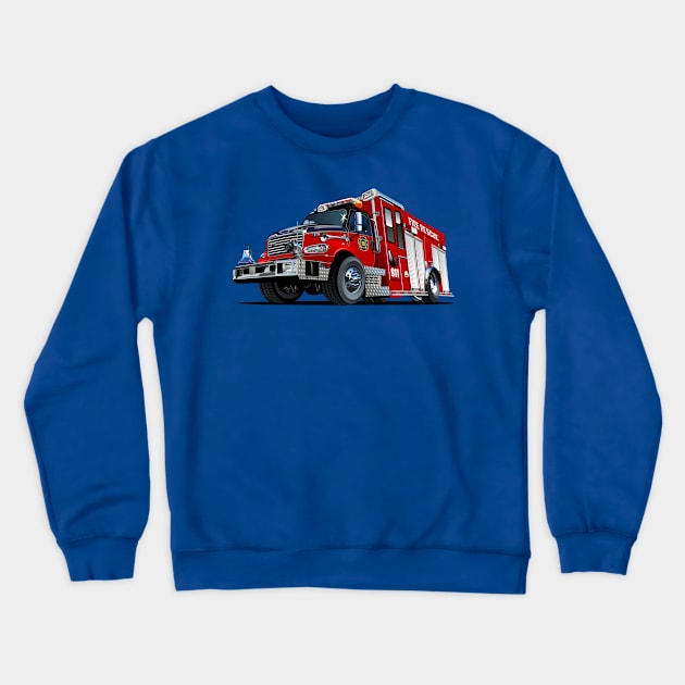 Cartoon firetruck Crewneck Sweatshirt by Mechanik